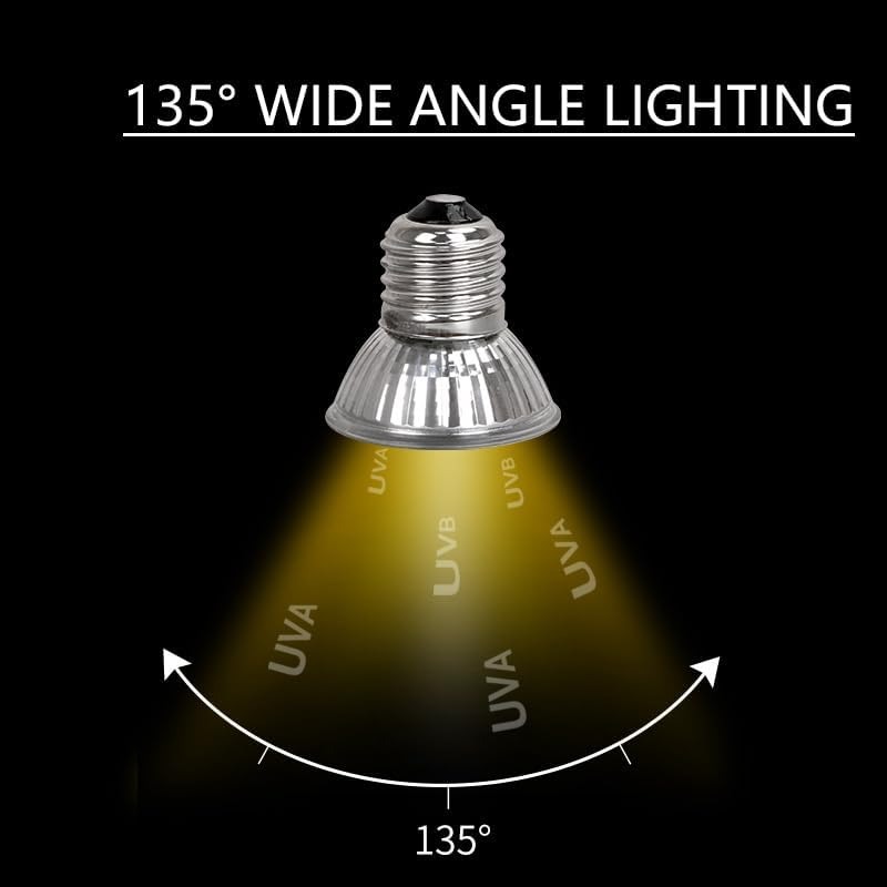 UVA UVB Reptile Light Bulbs, Heat Lamp Bulbs for Reptiles and Amphibians, Basking Light Bulb for Turtle, Bearded Dragon, Lizard Heating Use (3.0 25W 3-Pack) image number 3