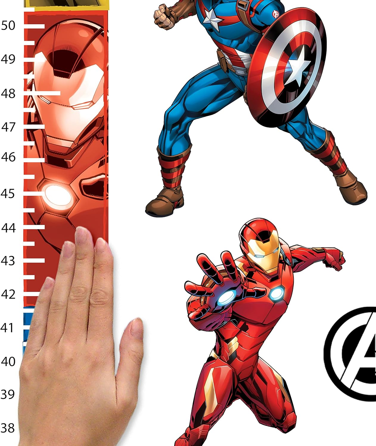 Roommates RMK5198GC Growth Chart Peel and Stick Wall Decals, Blue, Red, Black image number 4