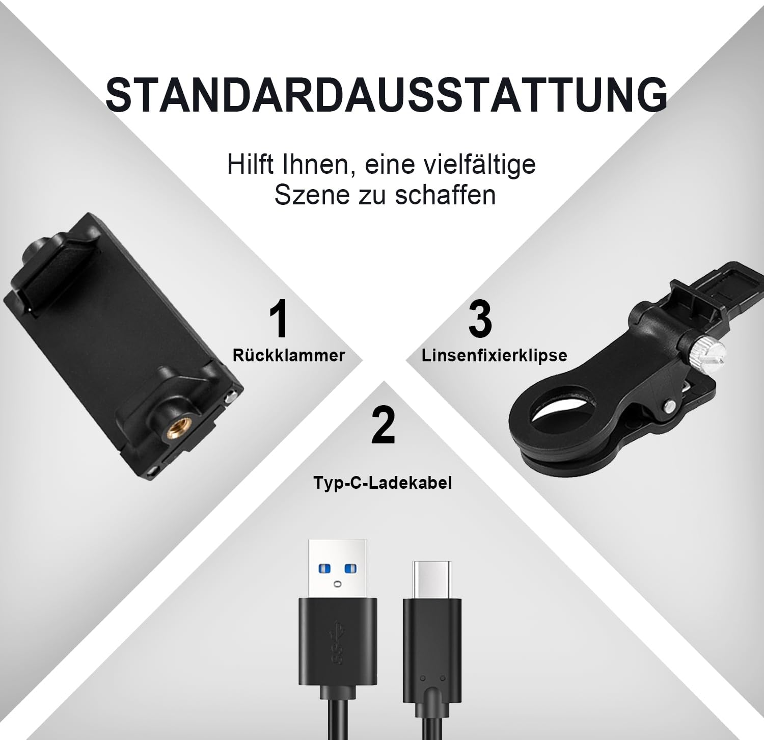 Voarge 60 LED Video Light, Selfie Light, 3000-7000 K, 3 Light Modes and Brightness, Rechargeable 2200 Mah, for Phone, Webcam, Laptop, Photo Make-Up image number 5