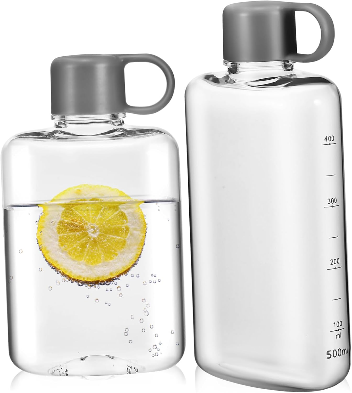 2Pcs Portable Flat Water Bottle Lightweight Leak Outdoor Activities Stylish Tritan Drinking Bottle for Gym Travel Camping image number 5