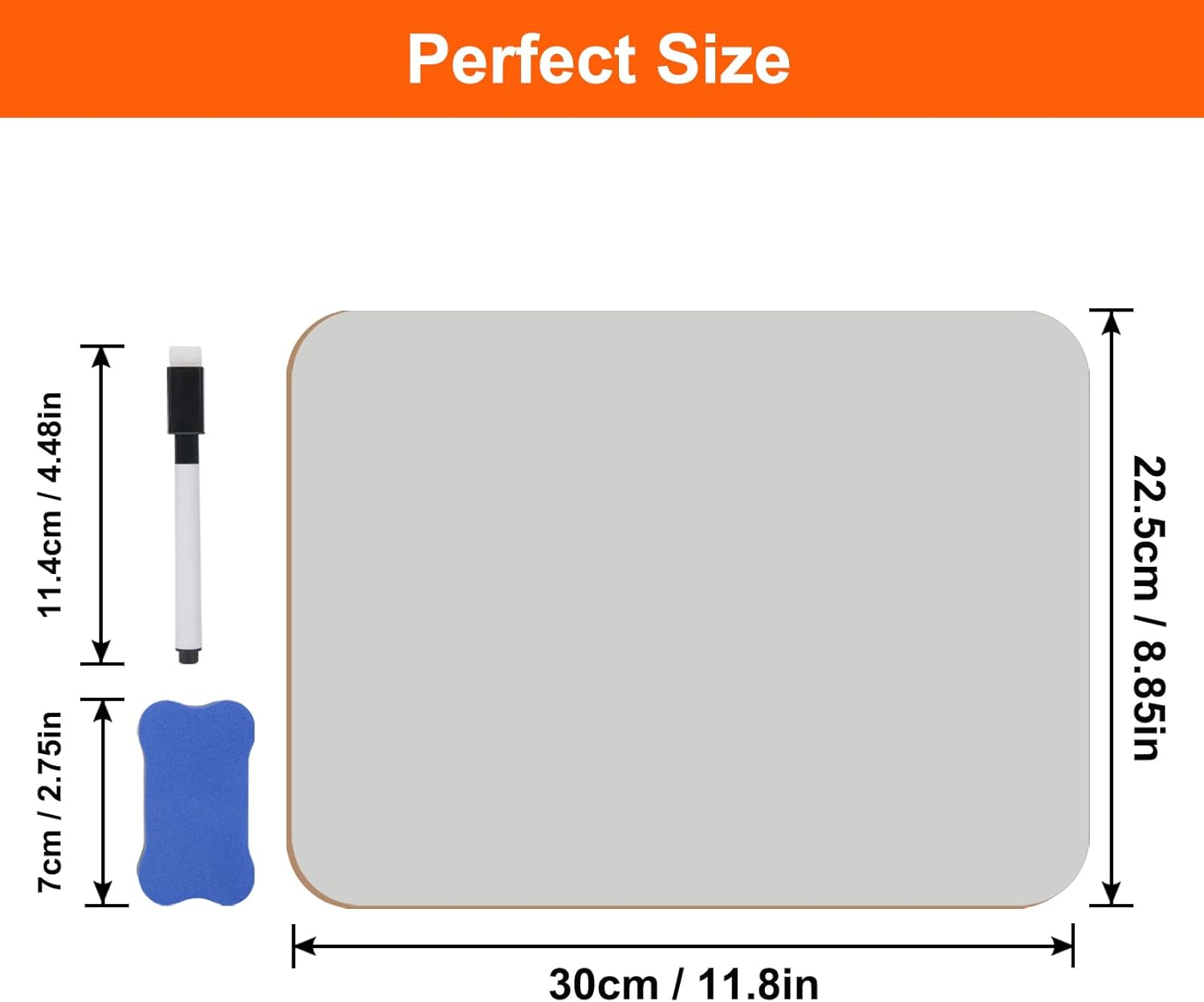 Hiziwimi 6Pcs 30X22.5Cm Dry Erase Mini Whiteboards, A4 White Board Double-Sided with 6&times;Marker and 6&times;Board Eraser, Small Whiteboard for School, Office, Home image number 2
