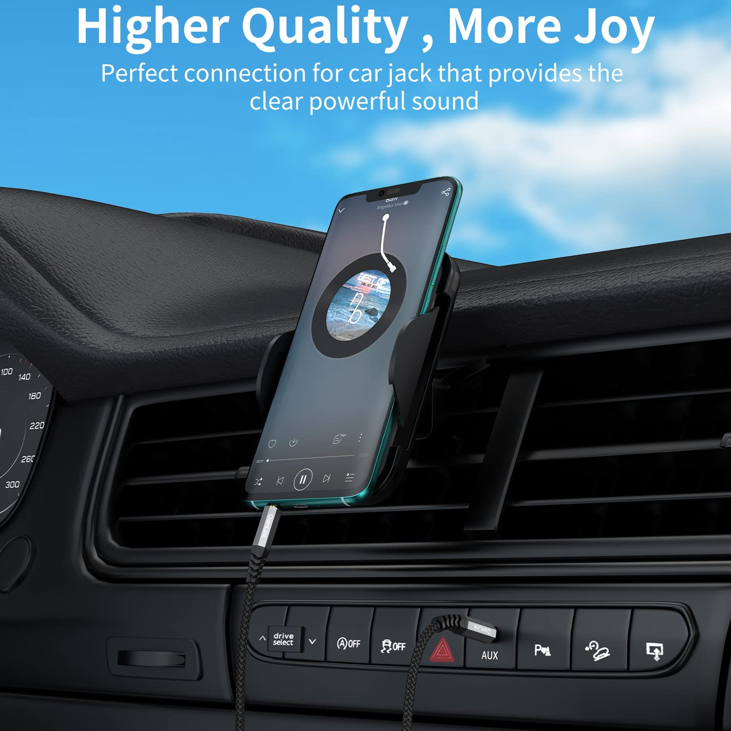 2 Pack AUX Cable,Auxiliary Cable（1.6Ft/0.5M, Hi-Fi Sound）3.5Mm TRS Auxiliary Audio Cable Nylon Braided Aux Cord Compatible with Car,Home Stereos,Speaker,Ipod Ipad,Headphones,Sony,Echo Dot,Beats(Grey) image number 2