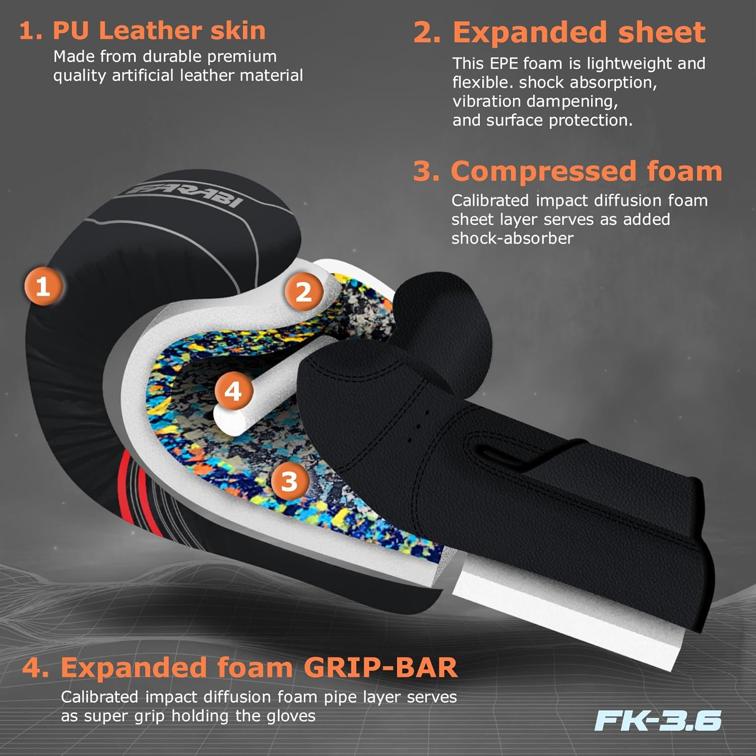 Farabi Sports Kids Boxing Gloves Boys and Girls Kickboxing Gloves 6-Oz Youth, Junior Boxing Gloves for MMA, Muay Thai, Boxing Pad, Punching Bag and Training for Age 5-10 Years image number 2