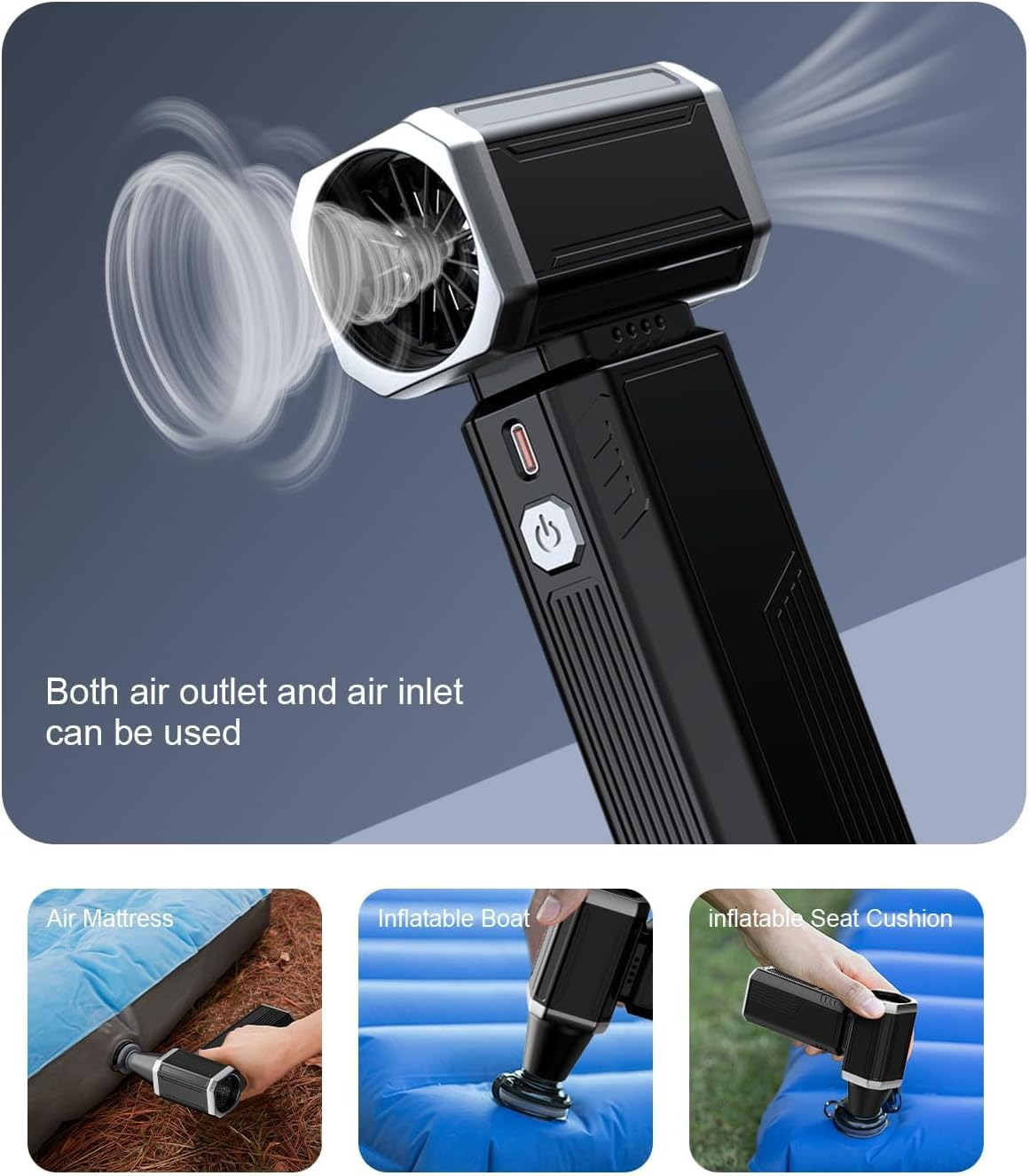 Compressed Air Duster, Super Powerful 180000 RPM Turbo Fan Stepless Speed Adjustable Blower High Speed Duct Fan-Air Broom for BBQ Auto Keyboards Home Outdoor Dust Rain Snow Leaves Removal image number 1