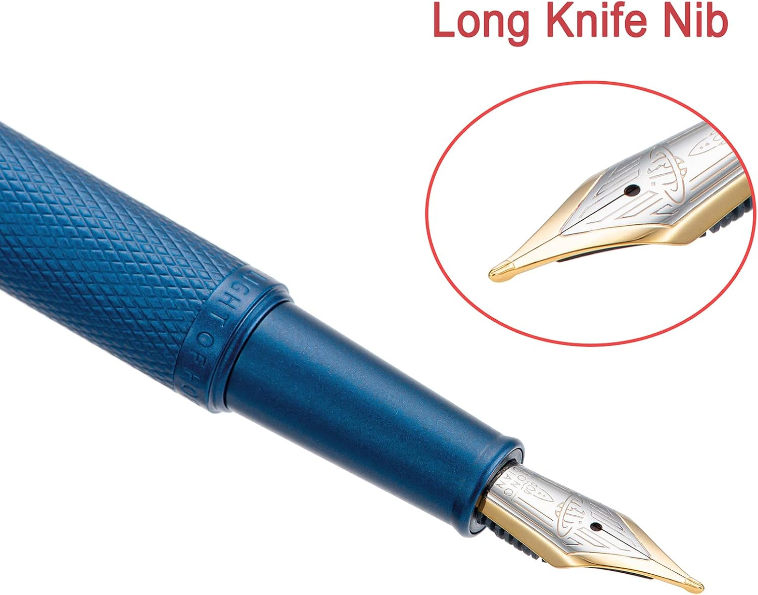 Asvine Hongdian 1851 Dark Blue Forest Fountain Pen Blade Nib Classic Design Calligraphy with Converter and Metal Case Set image number 4