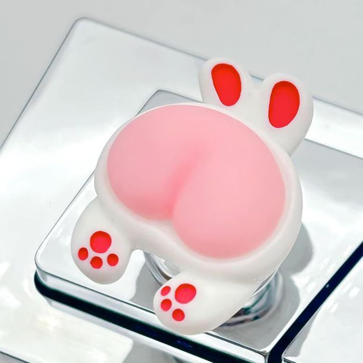 Toilet Button Pusher | Button Pusher Cover Assist Tool Animal Butt,Bathroom Decor Replacement Parts, Toilet Press Helper for Long Nail Protection - Kitten Butt image number 2