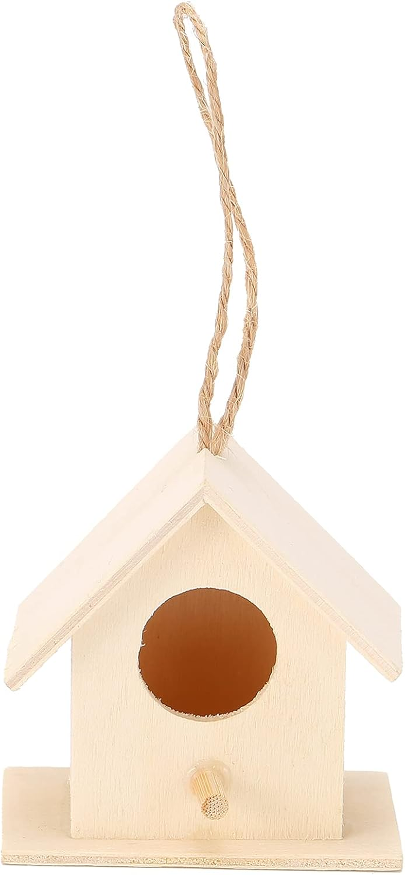 Wood Bird Houses for Outside, 4PCS Wooden Bird House for Finch Bluebird Hanging Birdhouse Garden Country Cottages, Bird Nests Breeding Box Cage for Garden DIY Decor