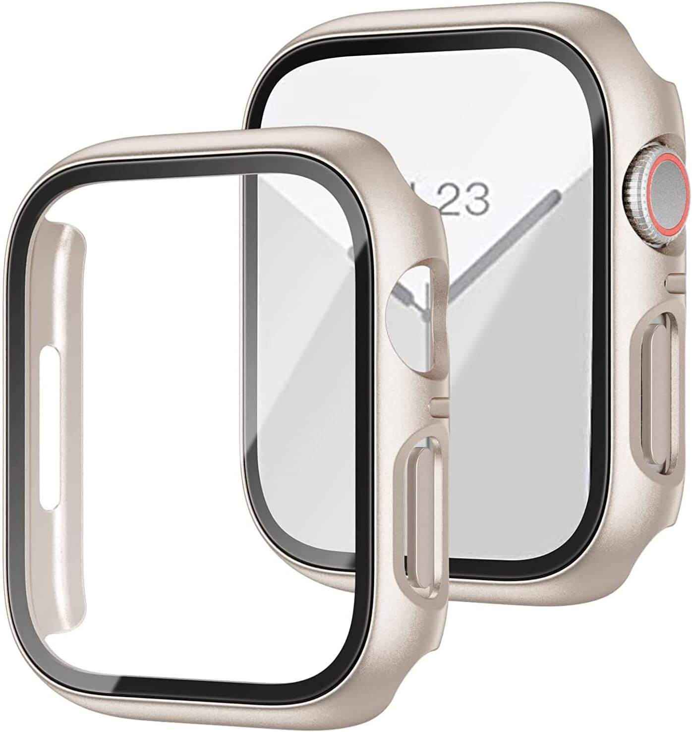 Compatible Apple Watch SE 40Mm Case, 2 Pack Hard PC Case with Tempered Glass Screen Protector for Apple Watch SE, Iwatch Series 6/5/4 Protective Cover 40Mm - Starlight image number 6