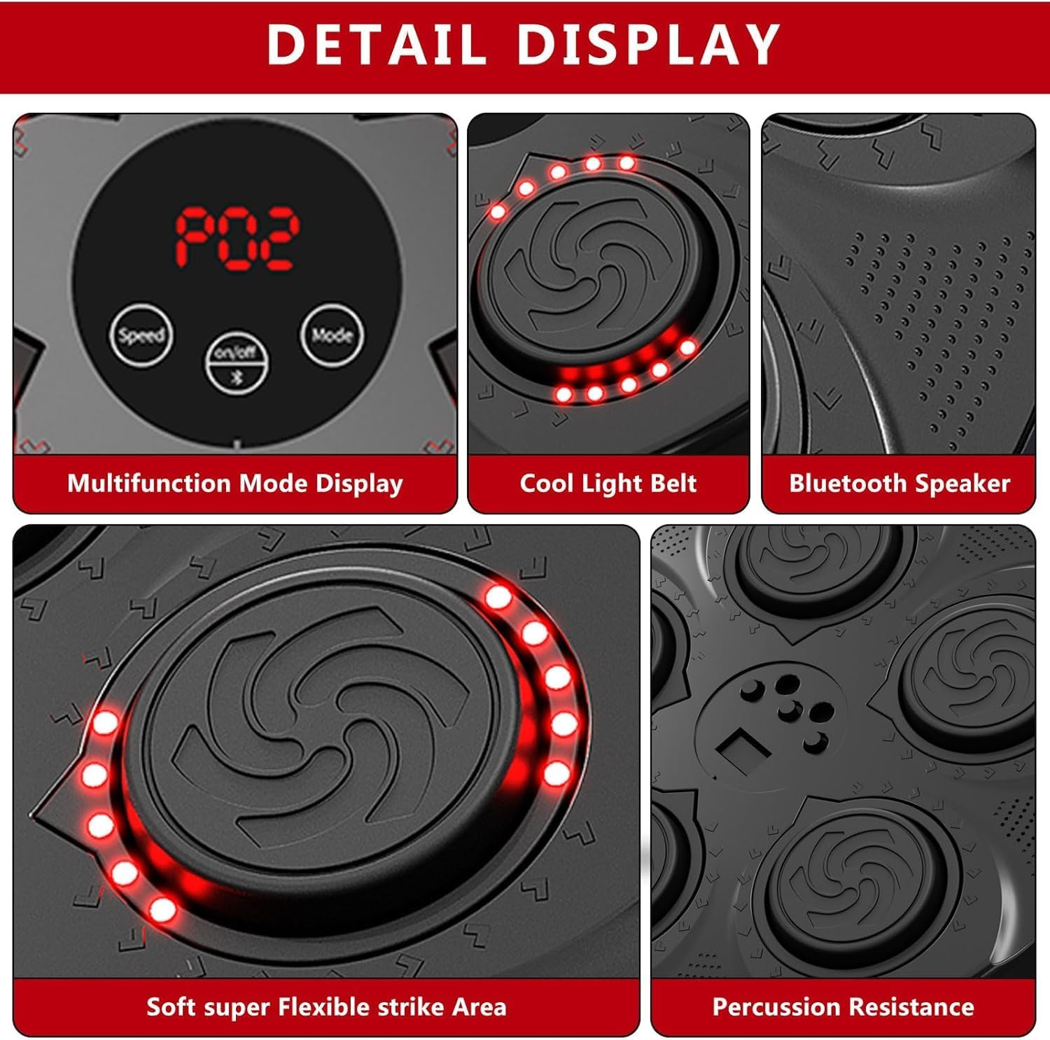 Boxing Machine Music,Rechargeable Boxing Equipment Wall Mount,Home Smart Boxing Target Workout Machine, Electronic Focus Agility Training Digital Boxing for Kids and Adults. image number 1