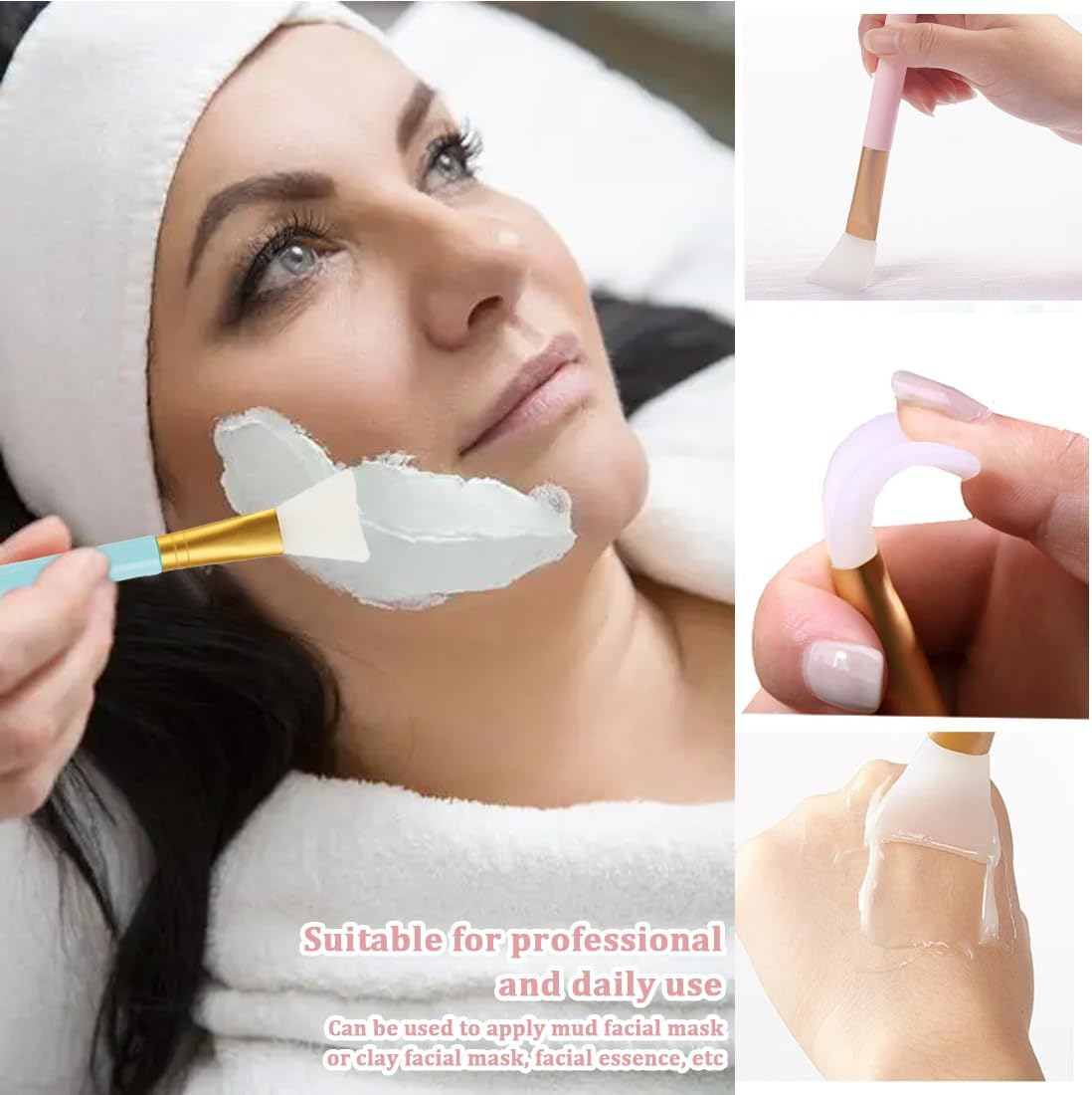 Pack of 6 Mask Brush, Face Mask Applicator, Silicone Face Mask Brush, Brush for Masks, for Face Mud, Clay Mask, DIY Modelling Mask, Body Lotion