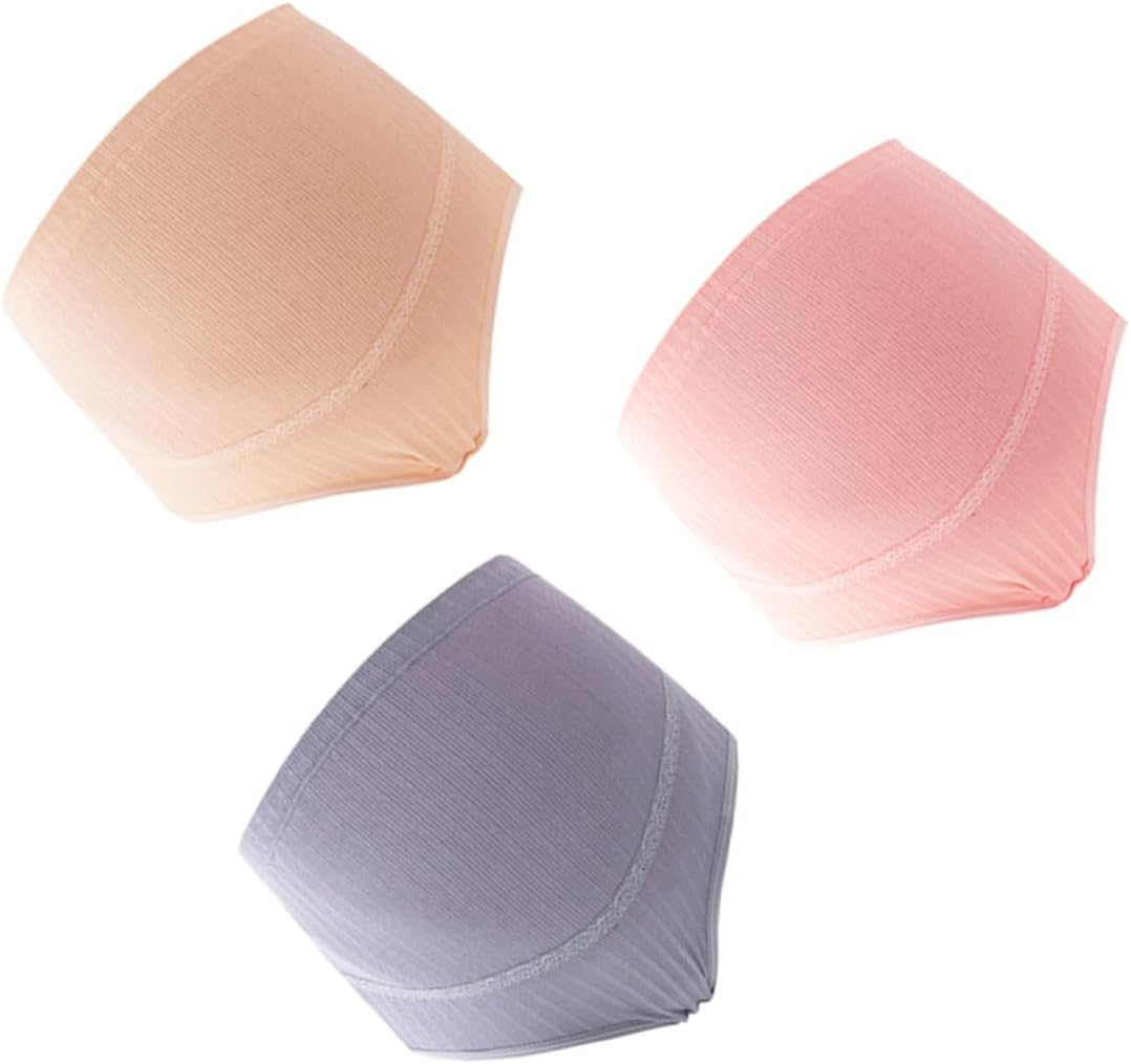 Healvian 3Pcs Cotton Maternity Underwear High Waist Pants Maternity Pants for Pregnant Women Nursing Underwear Support Random image number 5