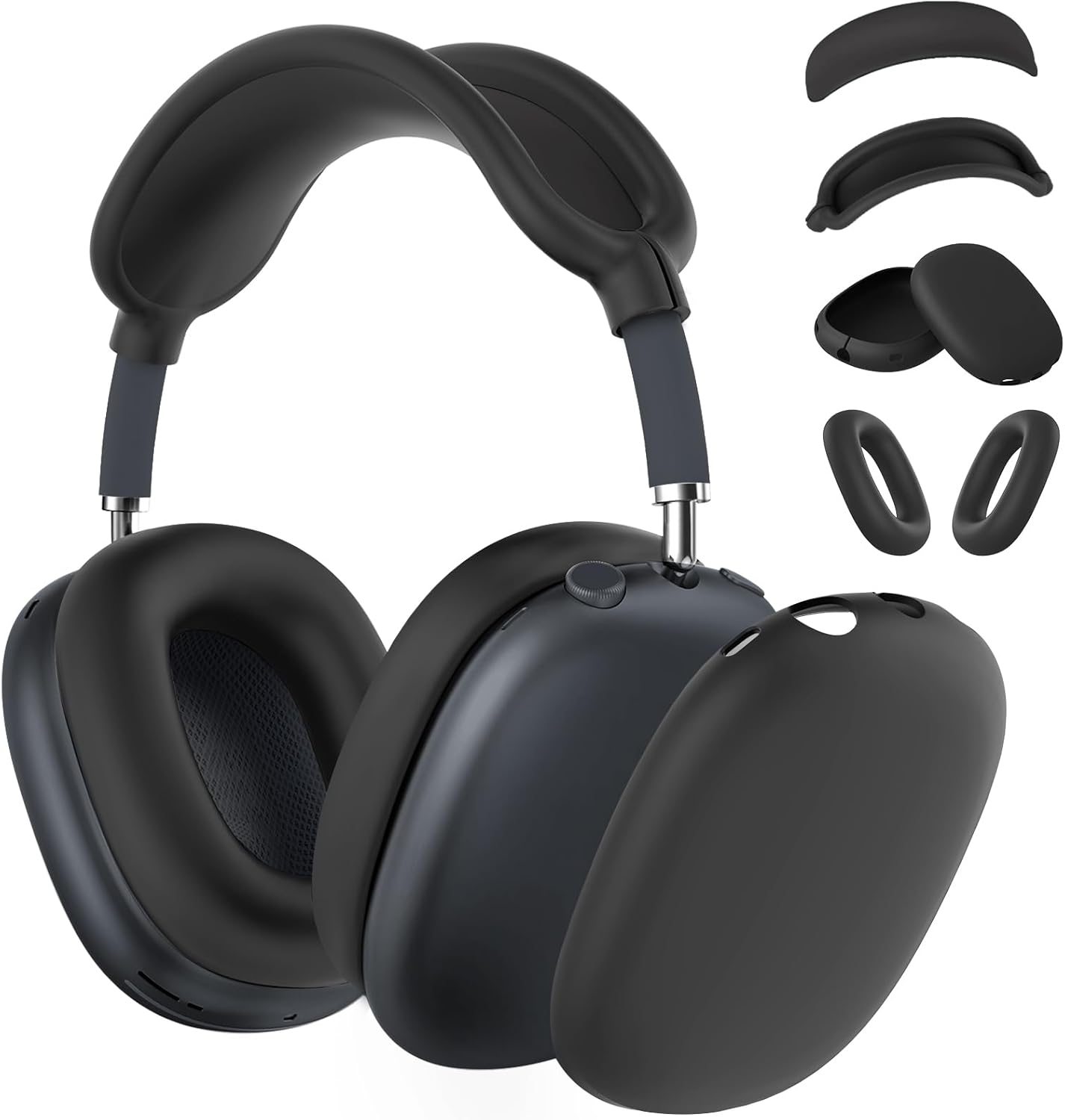 Silicone Case Cover for Airpods Max Headphones, Anti-Scratch Ear Pad Case Cover/Ear Cups Cover/Headband Cover for Airpods Max, Accessories Soft Silicone Skin Protector for Apple Airpods Max (Gray)