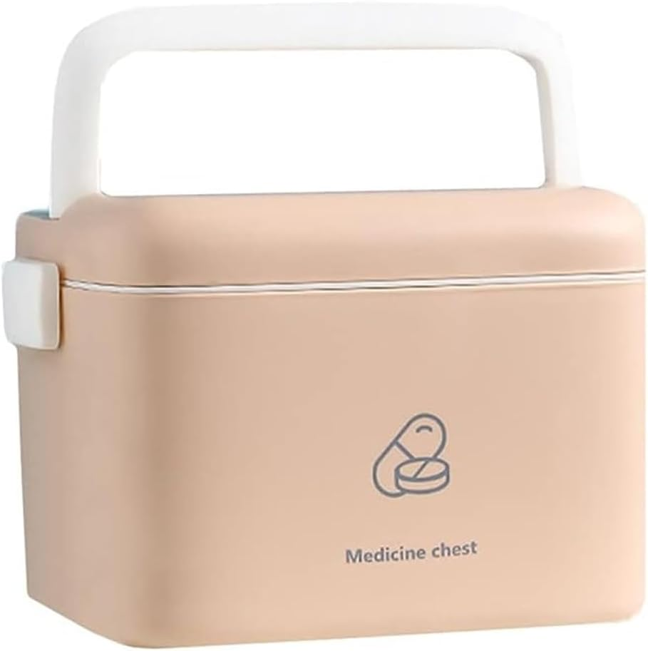 AIMALL Large Capacity PP Medicine Storage Box with Handle for Home Office Travel, Portable Light-Proof Moisture-Proof First Aid Kit, 12.9&times;8.6In & 9&times;6.2In image number 2