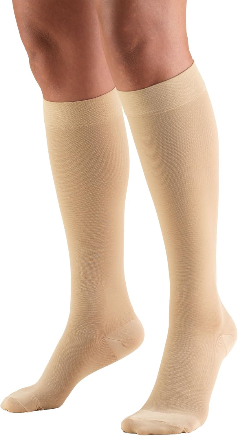 Truform 30-40 Mmhg Compression Stockings for Men and Women, Knee High Length, Closed Toe