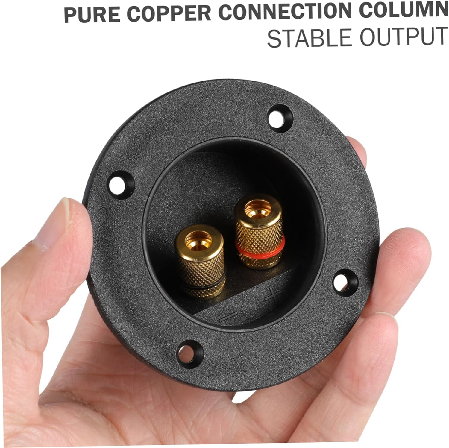 OFFIGAM 5Pcs 2-Way Speaker Terminal Binding Posts round Copper Connector Cups for DIY Hifi Audio Subwoofer Speaker System Home Car Sound Equipment