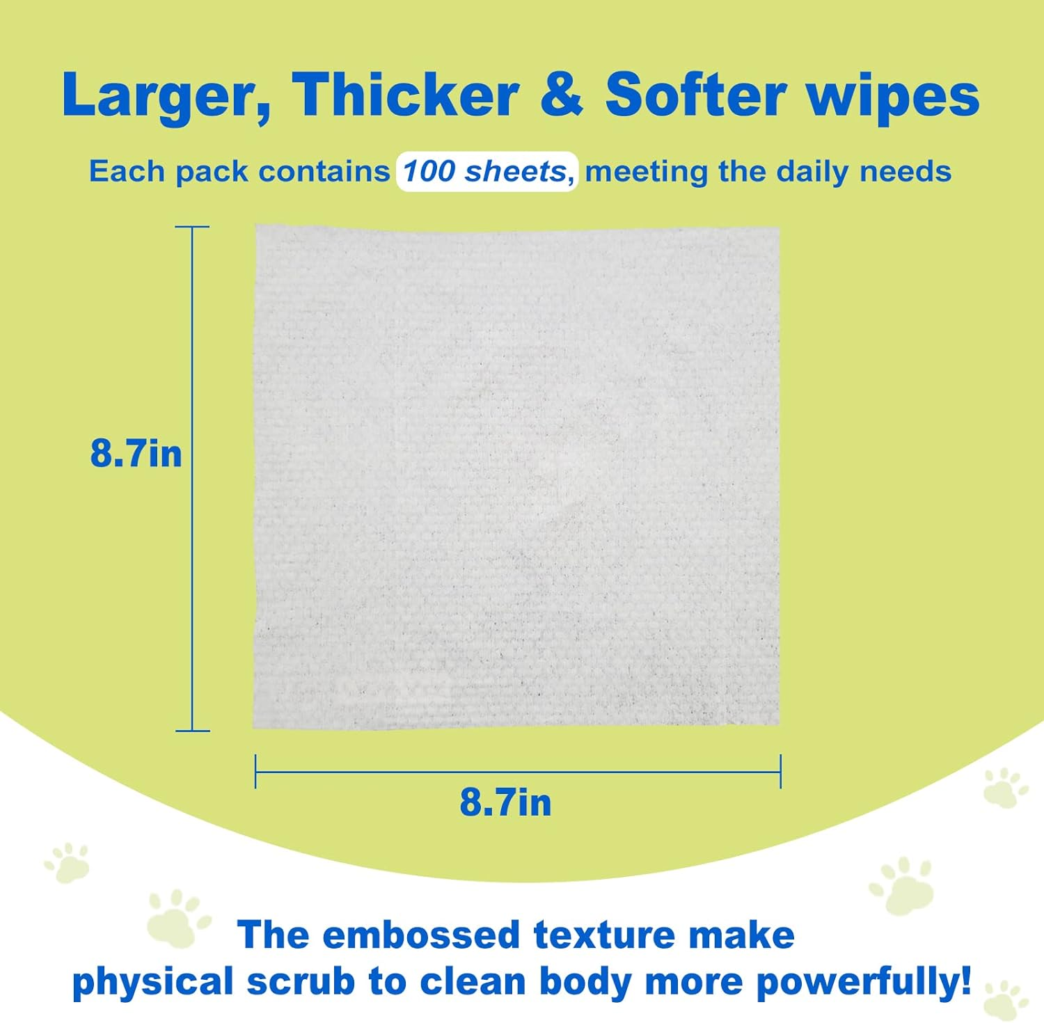 DR.EASY All Purpose Pet Grooming Wipes 100Ct Plant Based Ingredients for Paws,Body,Nose &Bum Cleaning,Remove Dirt,Dander & Excess Hair with Soft and Thick Wipes,No Fragrance image number 5