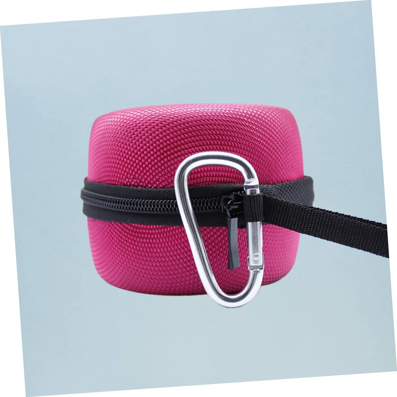 QUMIIRITY Outdoor Portable Speaker Storage Bag with Hook Compact Compression Resistant Design for Travel Hiking Camping Includes Detachable Carabiner Cable Organization Red Random Color - Rosy image number 5