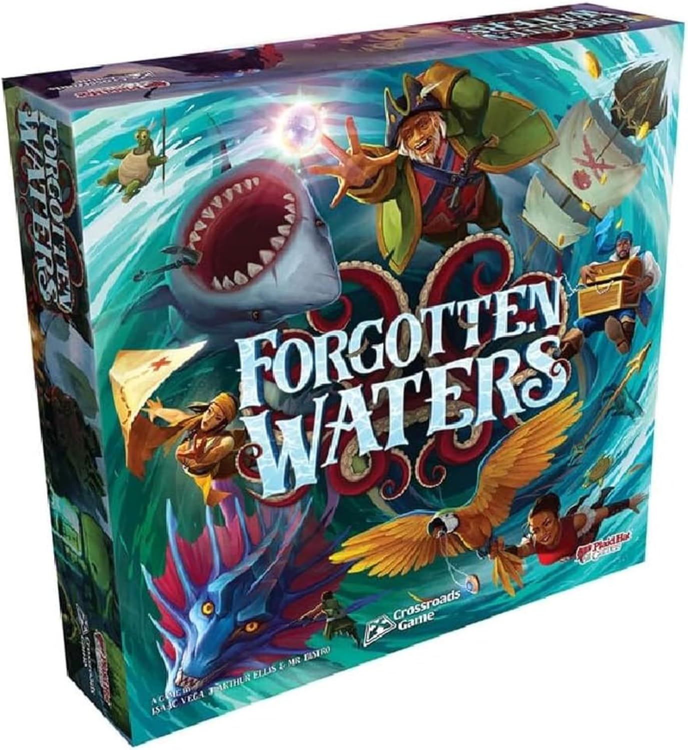 Plaid Hat Games Crossroads Game Fantasy Flight Games Forgotten Waters a Pirate Adventure Board Game 3-7 Players 13+ image number 6