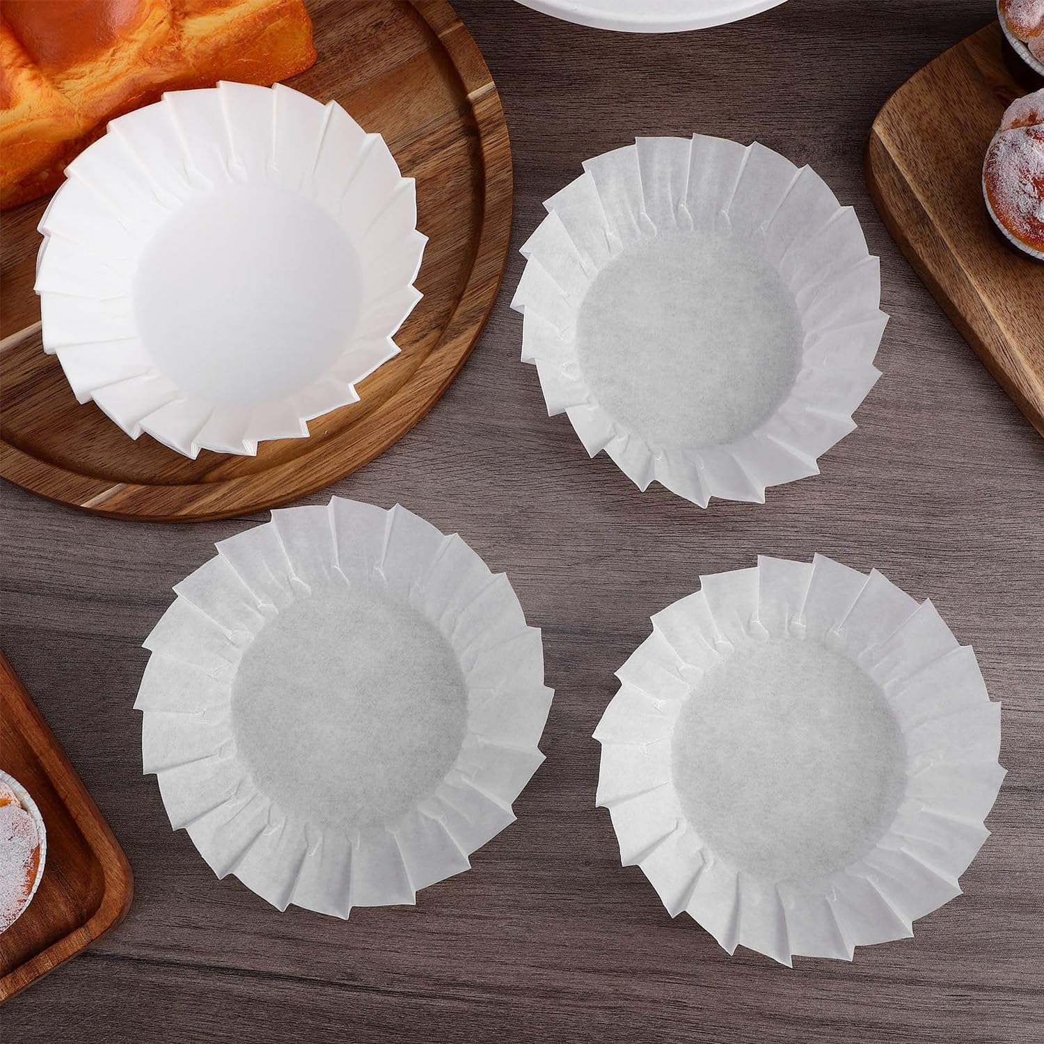 50 Piece Set of Baking Coasters,4 Inch Cupcake and Muffin Paper Liners,Parchment Circles for Cakes,Desserts and Pastries image number 6