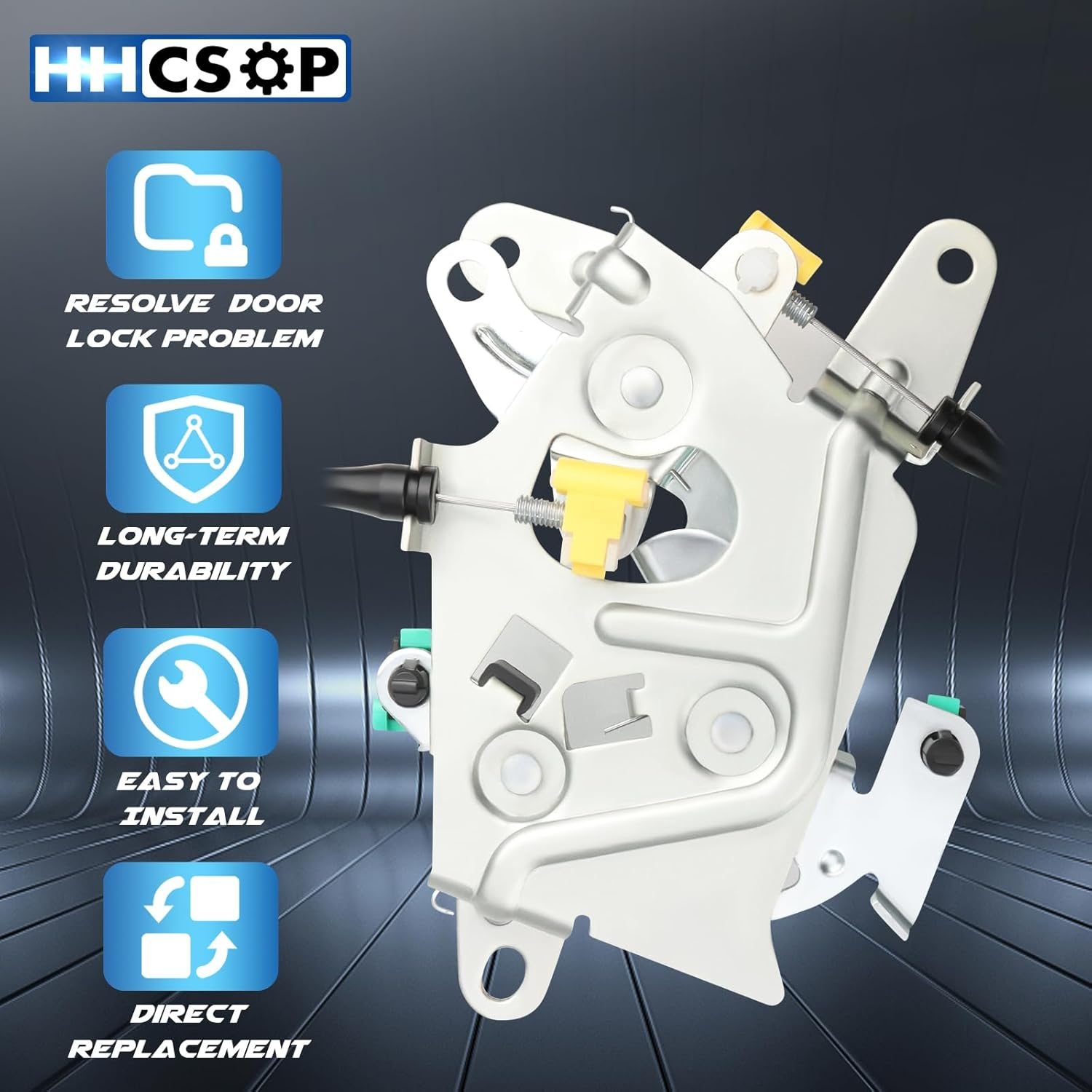 Rear Door Lock Latch & Cable Left Driver Side for 1999 2000 2001 2002 2003 2004 2005 2006 2007 Ford F250 F350 F450 F550 Super Duty Upper and Lower Latches Assembly Replace 6C3Z-28264A01-A image number 2