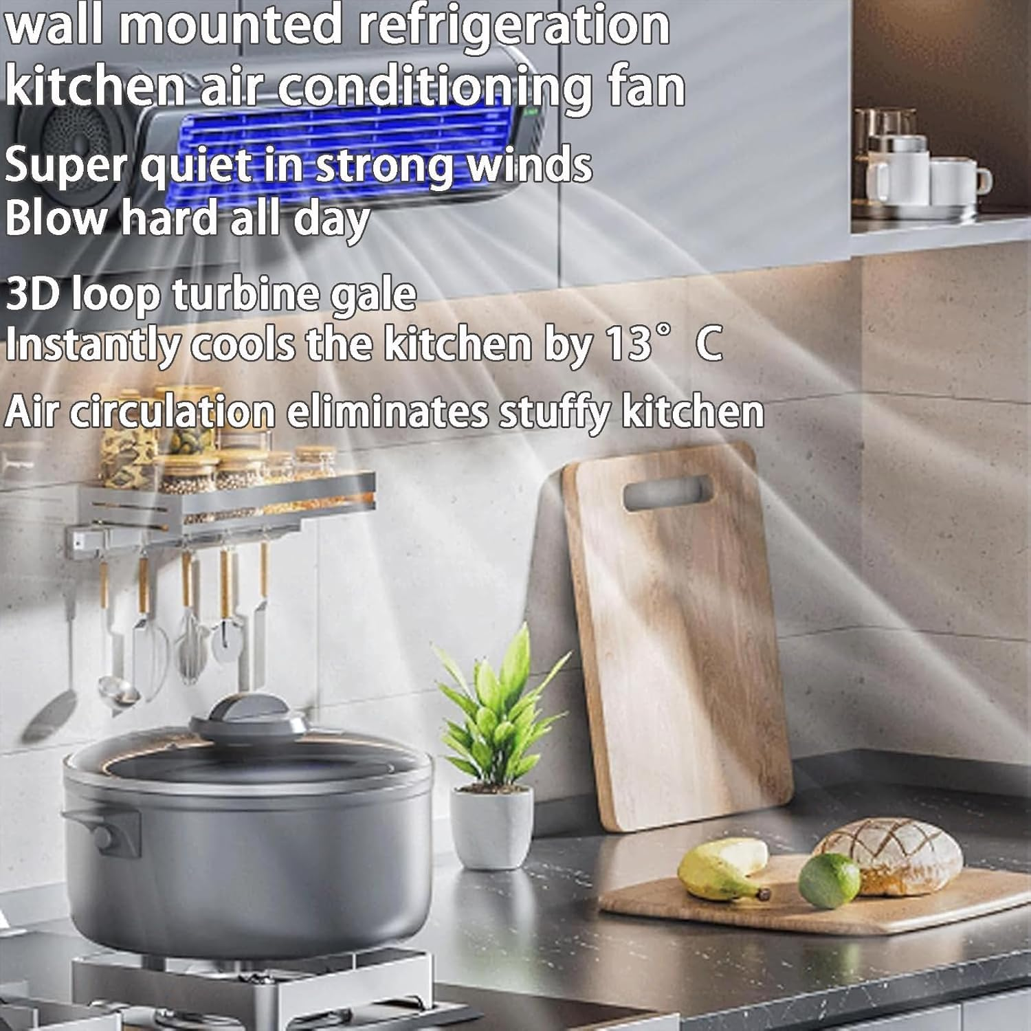 Portable Fan | 3-Speed Cooling for Bedroom, Office | 12H Runtime, 4.5H Charge, Wall-Mount/Standing | Personal Air Cooler image number 2