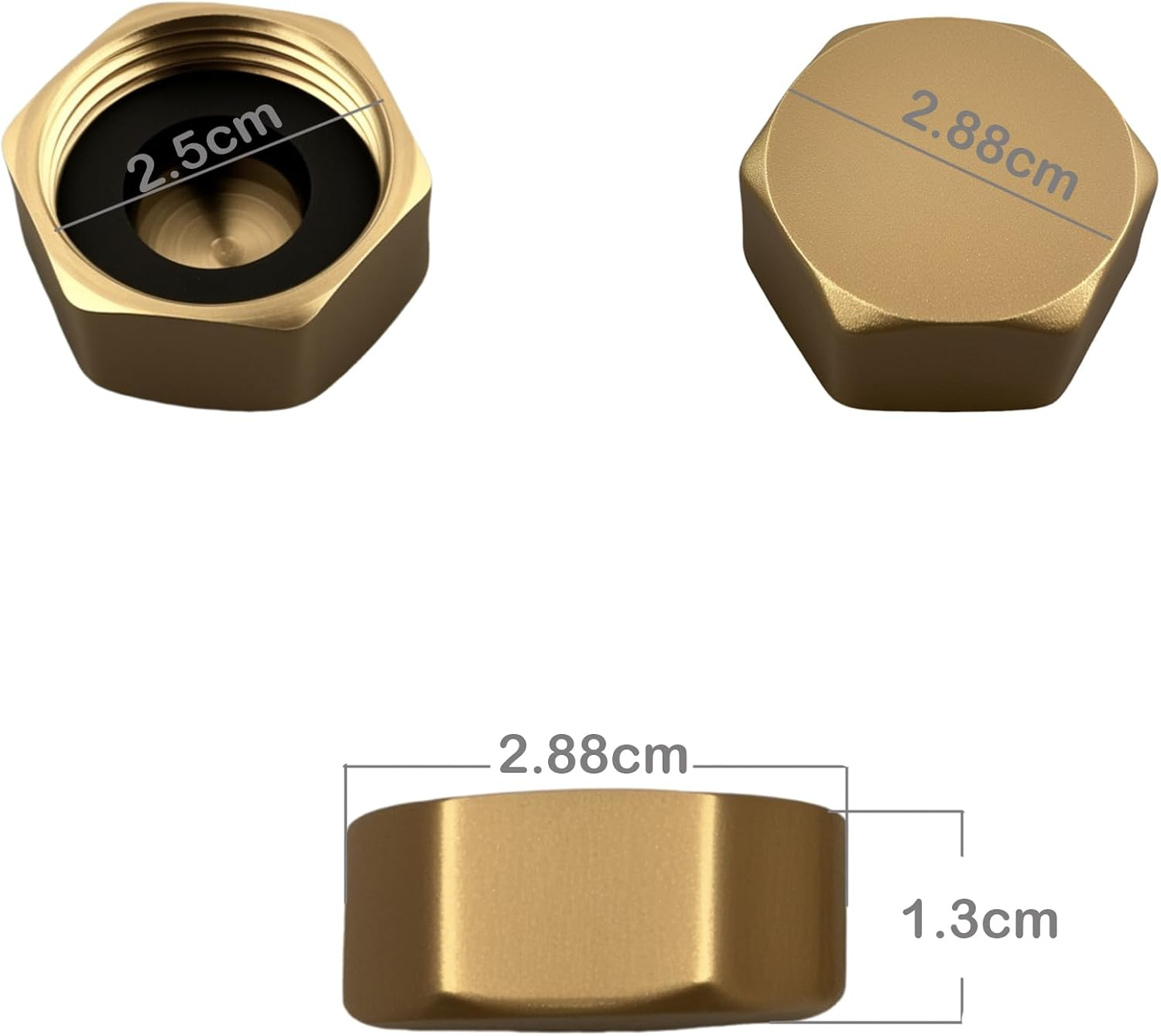 EFGTEK 4 Pack Inner Diameter 2.5 Cm Garden Brass Hose Cap,Brass Washing Machine Blanking Nut & Washer Connectors with Washers,Female Watering Fittings image number 3