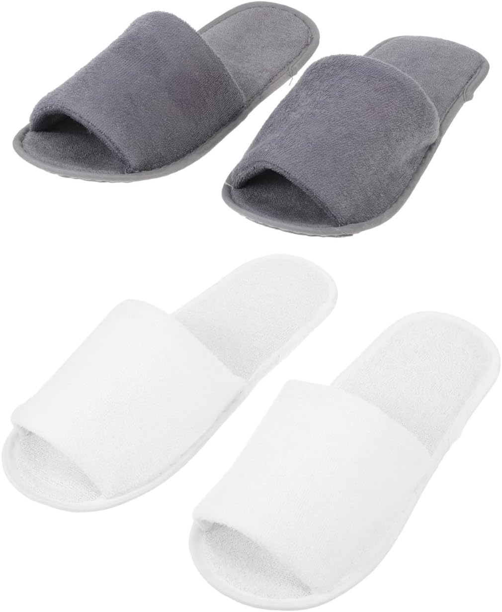 LIFKOME 2 Pairs Folding Travel Slippers - Portable Non-Slip Lightweight Soft Bottom Indoor Slippers Home Hotel Supplies for Men and Women image number 1