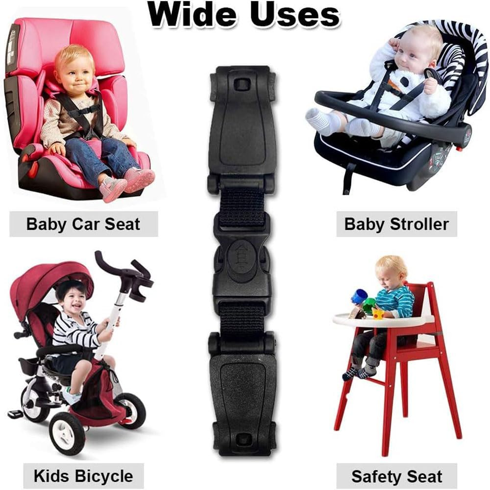 2 Pack Baby Car Safety Seat Strap Clip, Chest Harness Clip Anti-Slip Baby Chest Clip Guard Compatible with Seats, Strollers, High Chairs, Schoolbags, Max. for 1.5 Inch Width Harness (Black Set of 2) image number 3