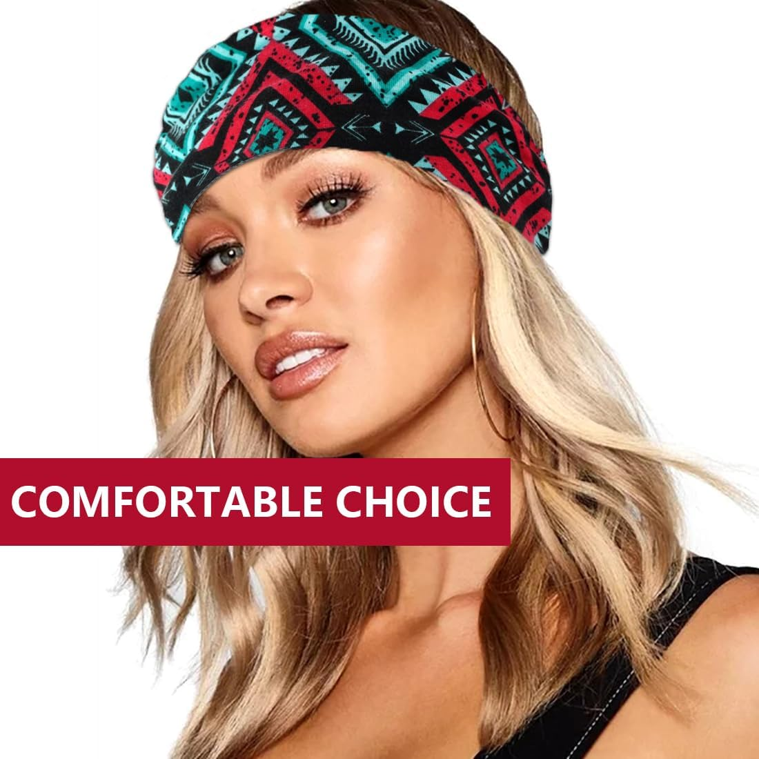 SGERUFZ 2 Women'S Boho Headbands, Extra Wide Boho Headbands, Cute Hair Accessories