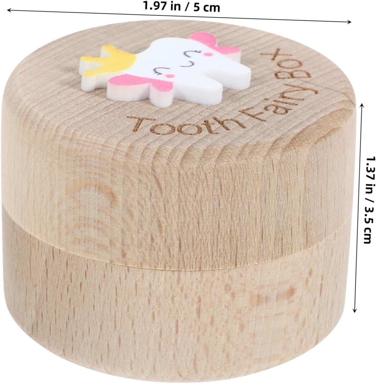 Wooden Baby Tooth Box Fairy Tooth Keepsake Storage for Boys and Girls Childhood Memory Holder