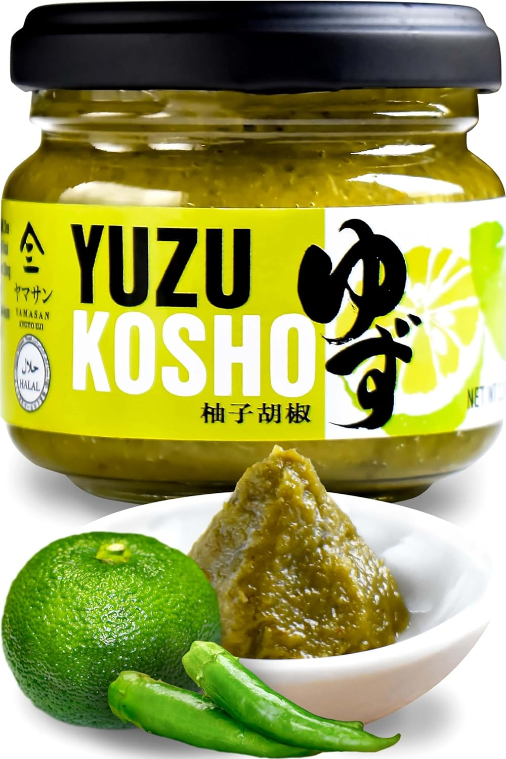YAMASAN KYOTO UJI Yuzu Kosho Pepper Paste, Spices and Seasonings, Japanese Seasoning, 3.17 Ounce (90G) image number 1