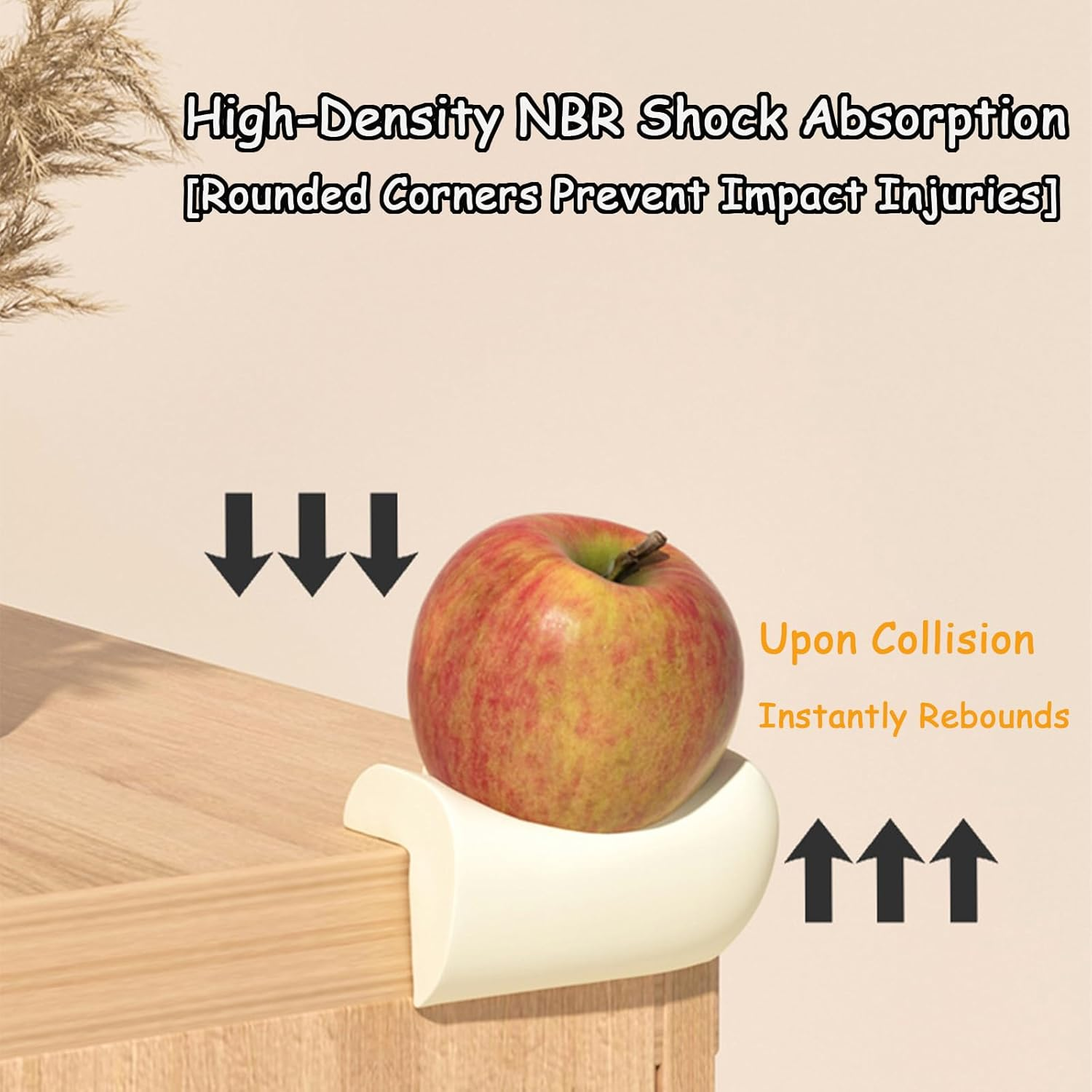 10Pcs Corner Protector, Edge and Corner Protector Baby Proofing, Thick NBR Safety Bumper Strips with Adhesive, Easy-Clean Furniture Guards for Tables, Cabinets, Counters (Beige) image number 1