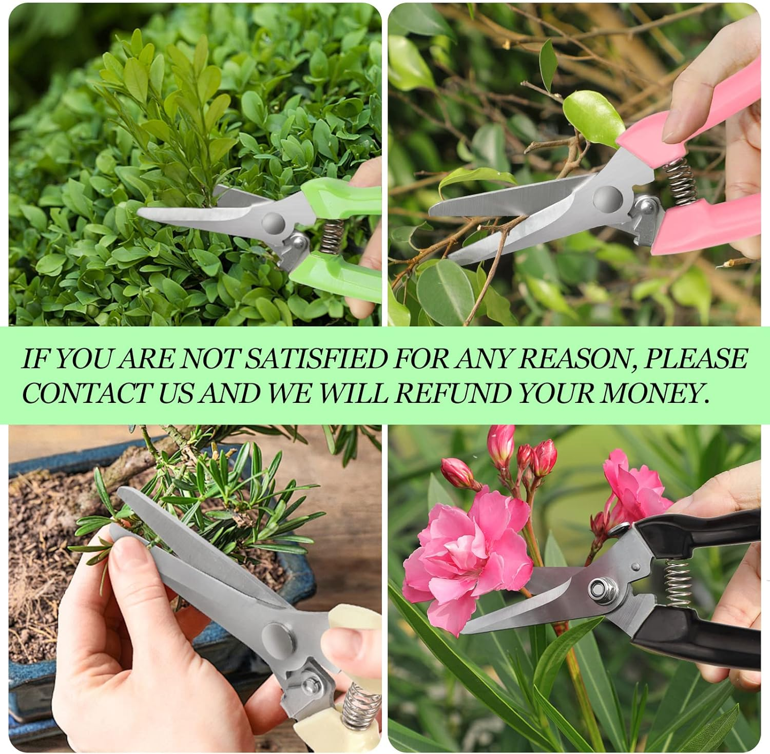 Premium Garden Shears, Meperez Pruning Scissors Gardening Tools, Pruners for Flower, Bushes, Rose and Fruit Tree, Use for Florist, Yard and Orchard the Plant Clippers, Sharp Steel Anvil Snips image number 2