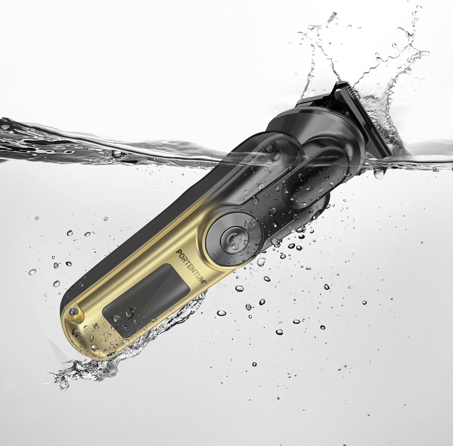 PORTENTUM Professional Hair Trimmer - Set of 21 - LED - Men'S Beard Trimmer - Trimmer for Face and Body - Beard Trimmer - 6 Attachments - 7 Comb Attachments - USB-C - Compact Storage Station