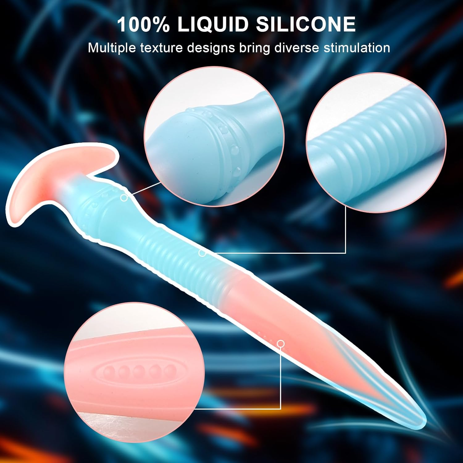 11.4-Inch Soft Liquid Silicone Plug,Super Long Dildo, Unisex, Suitable for Prostate Massage, Training, and G-Spot Stimulation, Glows in the Dark,Small for Beginner image number 2
