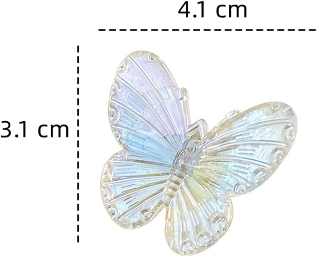 Umiin Hair Clips, Crocodile Clips Butterfly Hair Accessories for Women Girls, 6-Pack Lovely Headwears Styling Tools for Party Daily Performance, Creamy White - Flowers-Clear-5Pc image number 2