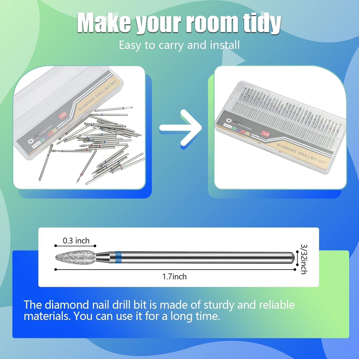 3Pcs Premium 3/32" Tapered Barrel Carbide Nail Drill Bits, Drill Bits for Electric Dremel Drill Machine, Nail Art Design, Manicure, Pedicure, Nail File, Cuticle Clean, Etc &hellip; image number 2