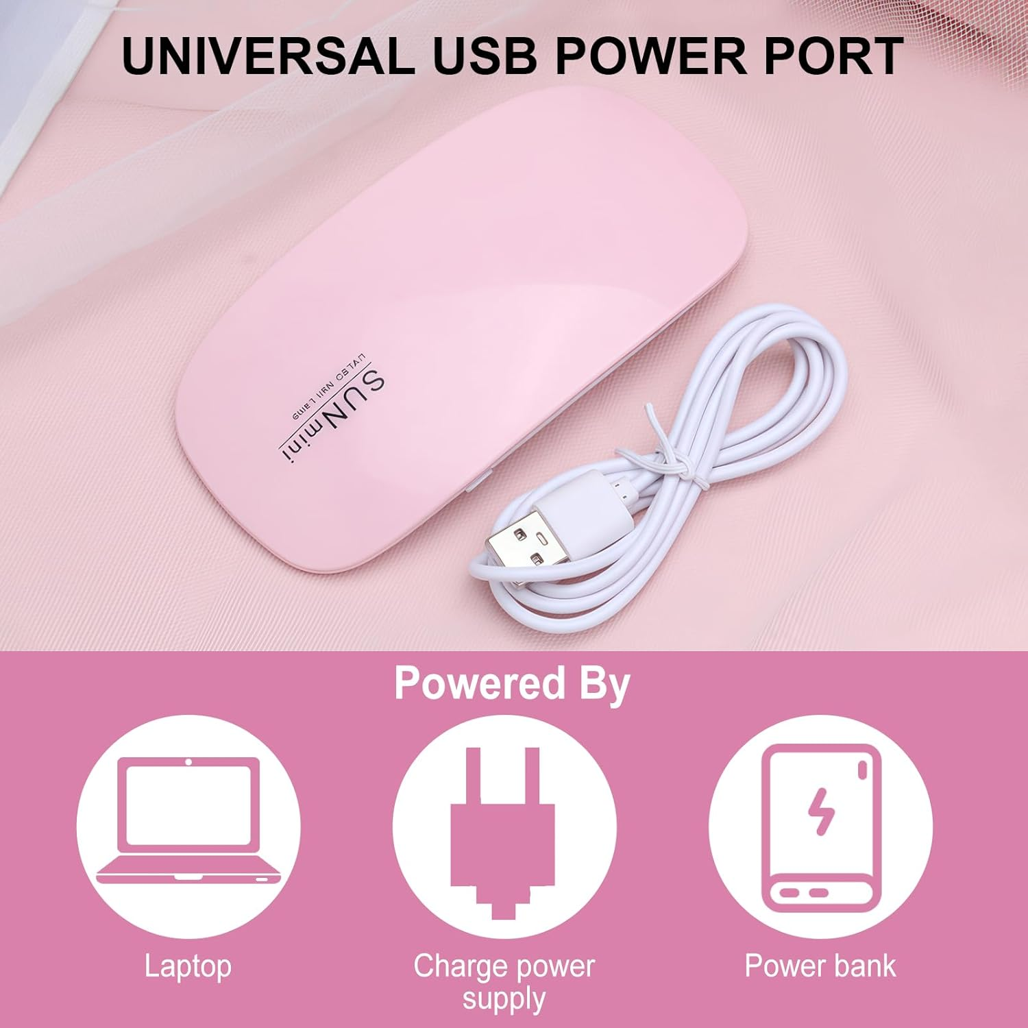 Mini UV LED Nail Lamp, Nail UV Lamp, UV LED Lamp for Gel Nails, Nail Polish Dryer, Nail Lamp, Mini Nail Dryer for All Gel Nail Polishes, UV Lamp for UV Gel Nail Polish image number 3