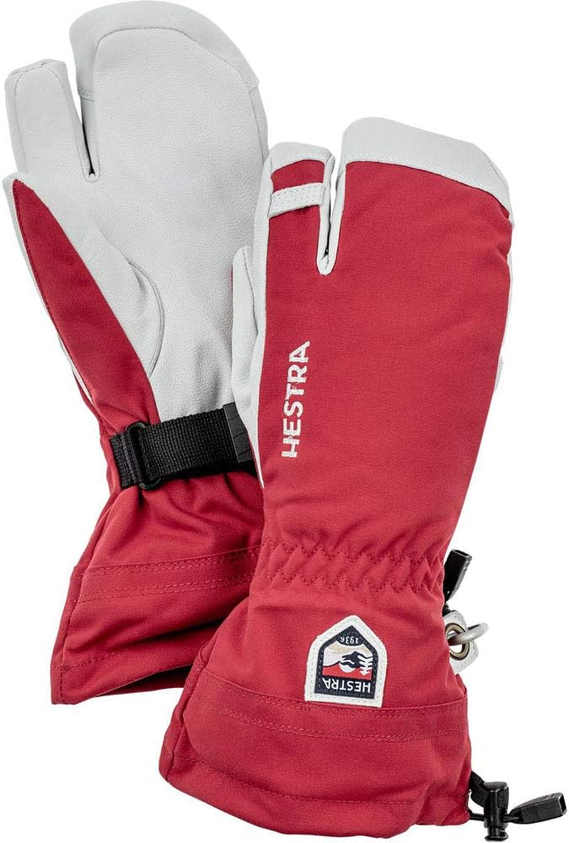 Hestra Hestra Mens and Womes Ski Gloves: Army Leather 3-Finger Winter Mitten image number 3
