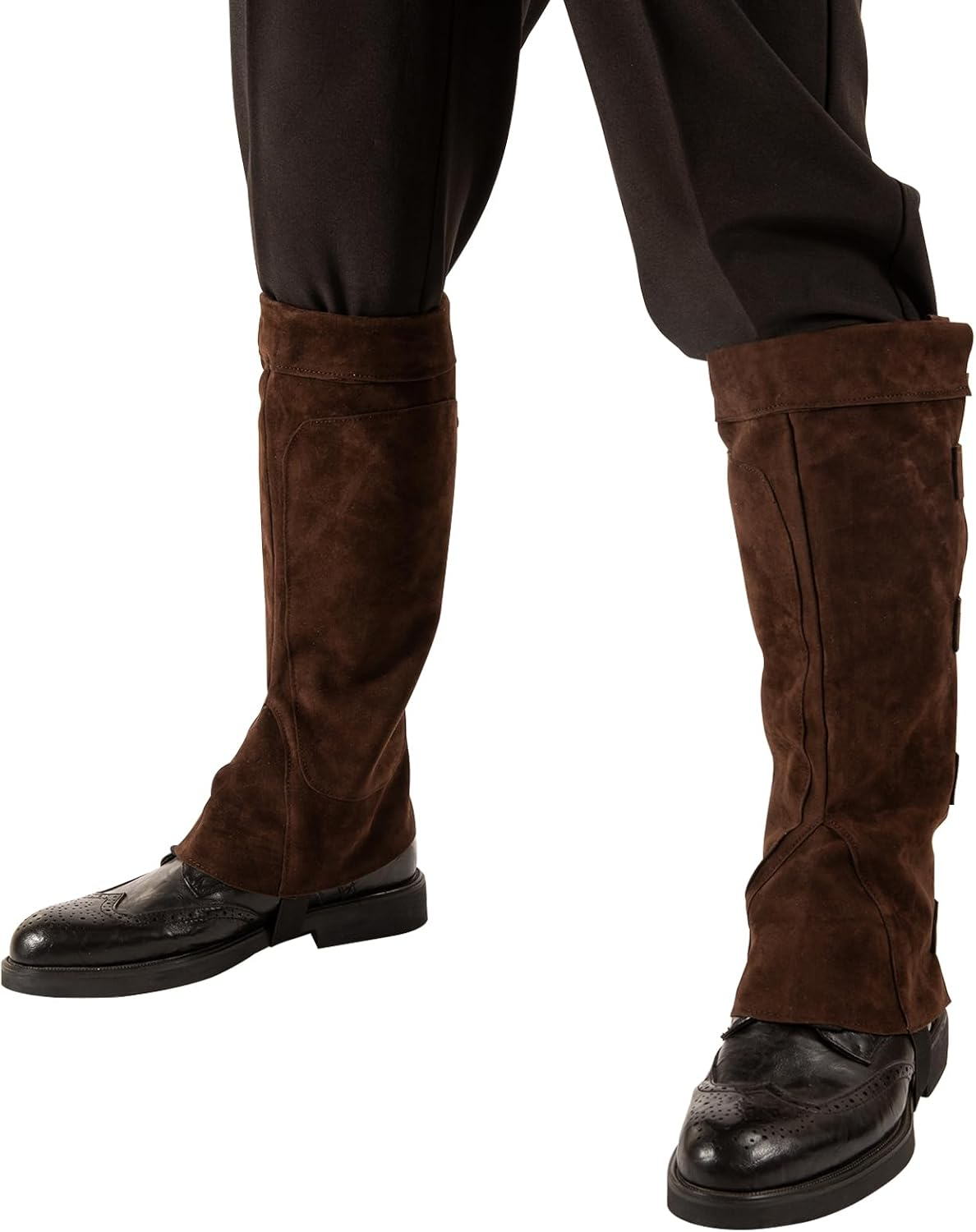 Renaissance Boots Covers, Men'S Medieval Boot Covers, Pirate Costume Boots Cover, Faux Leather Steampunk Shoes Cover,Viking Jedi Warrior Knight Armor Leg Gaiters Cosplay Accessary image number 6