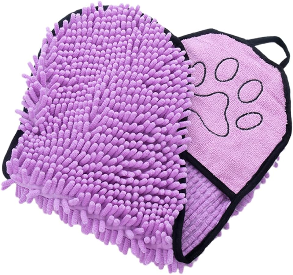 Caiyuangj Pet Bath Towel, Pet Towel, Microfibre Pet Bath Towel, Microfibre Towels for Dogs Cats, Quick-Drying Pet Drying Towel for Cats, Pets (Purple) image number 5