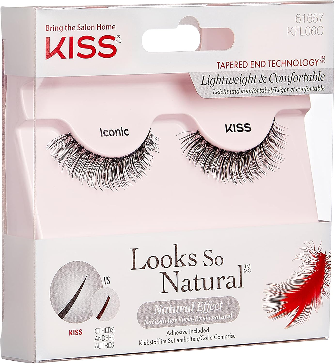 KISS Looks so Natural Lashes Iconic, 1 Pair, Black, KFL06C image number 2