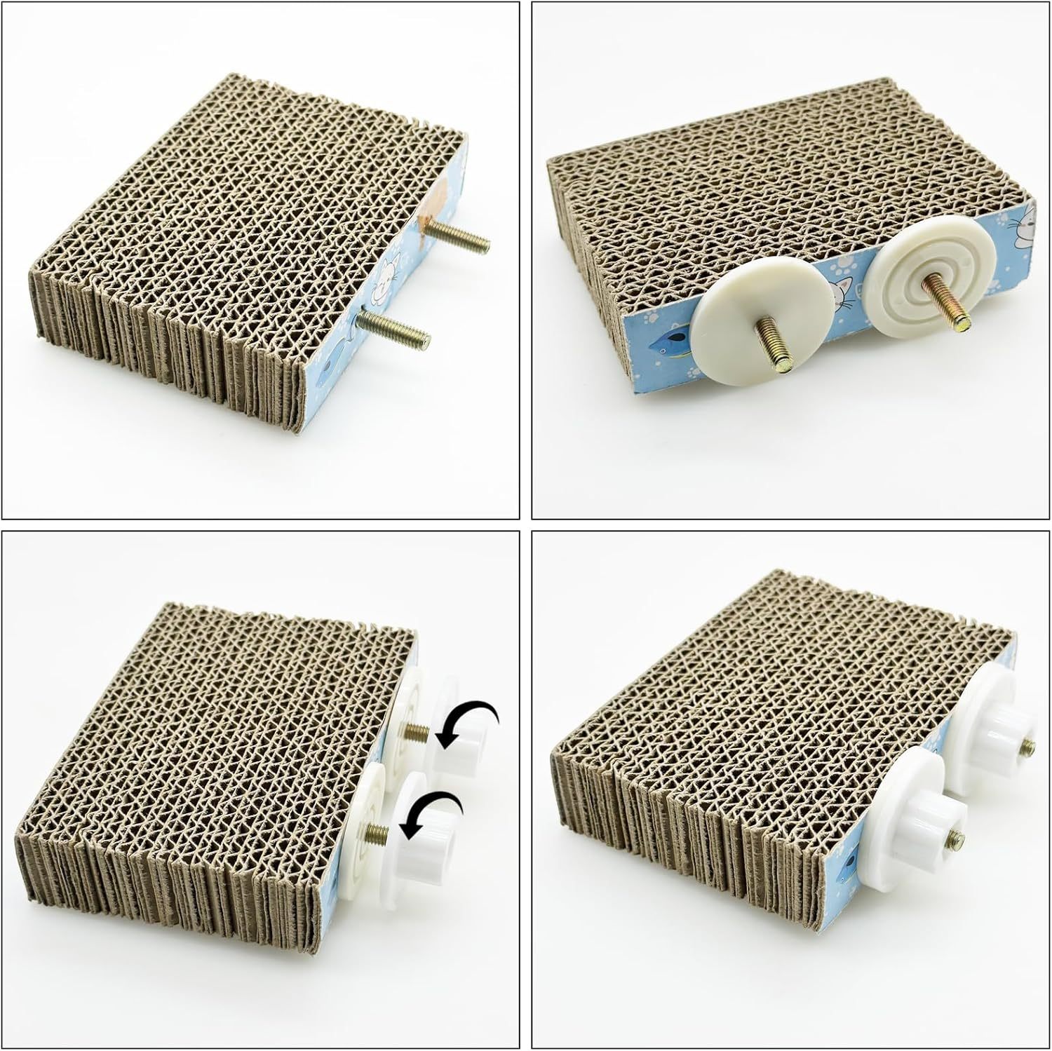 Allazone Bird Perch Stand, Parrot Toys Parrot Chew Toys, Parrot Cardboard Bird Chew Toys Shredder Foraging Toys for Parakeet Parrot, Cockatiel, Conure, Lovebirds, S image number 1