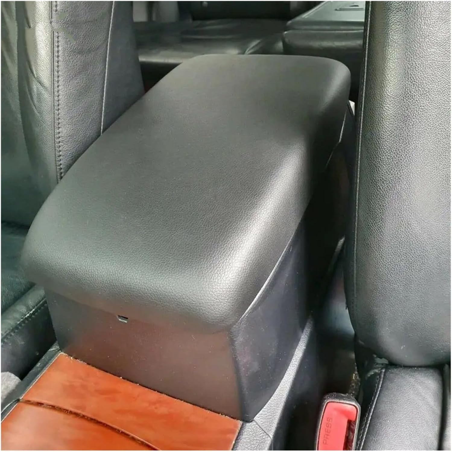 Motenna Pu Leather Black Centre Console Fit for Toyota, Highlander Kluger 2007-2013 Armrest Lid Latch Cover Replacement Part Armrest Latch Lid Center Console Cover Cap image number 5