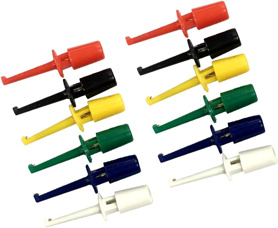 Blesiya 12PCS Color Test Hook Clip Grabbers Test Probe SMD IC Service for Multimeter image number 4