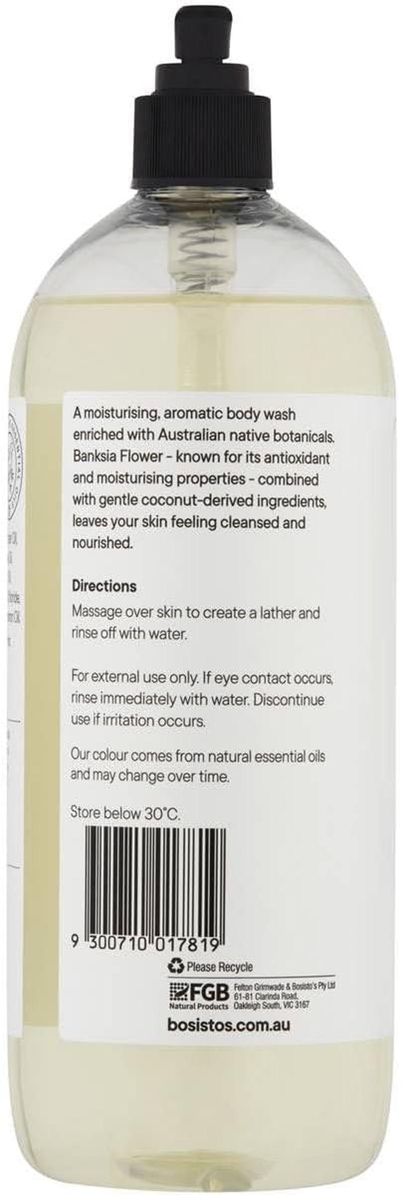 Bosisto'S Banksia Nerolina and Lavender Body Wash 1 Litre image number 3