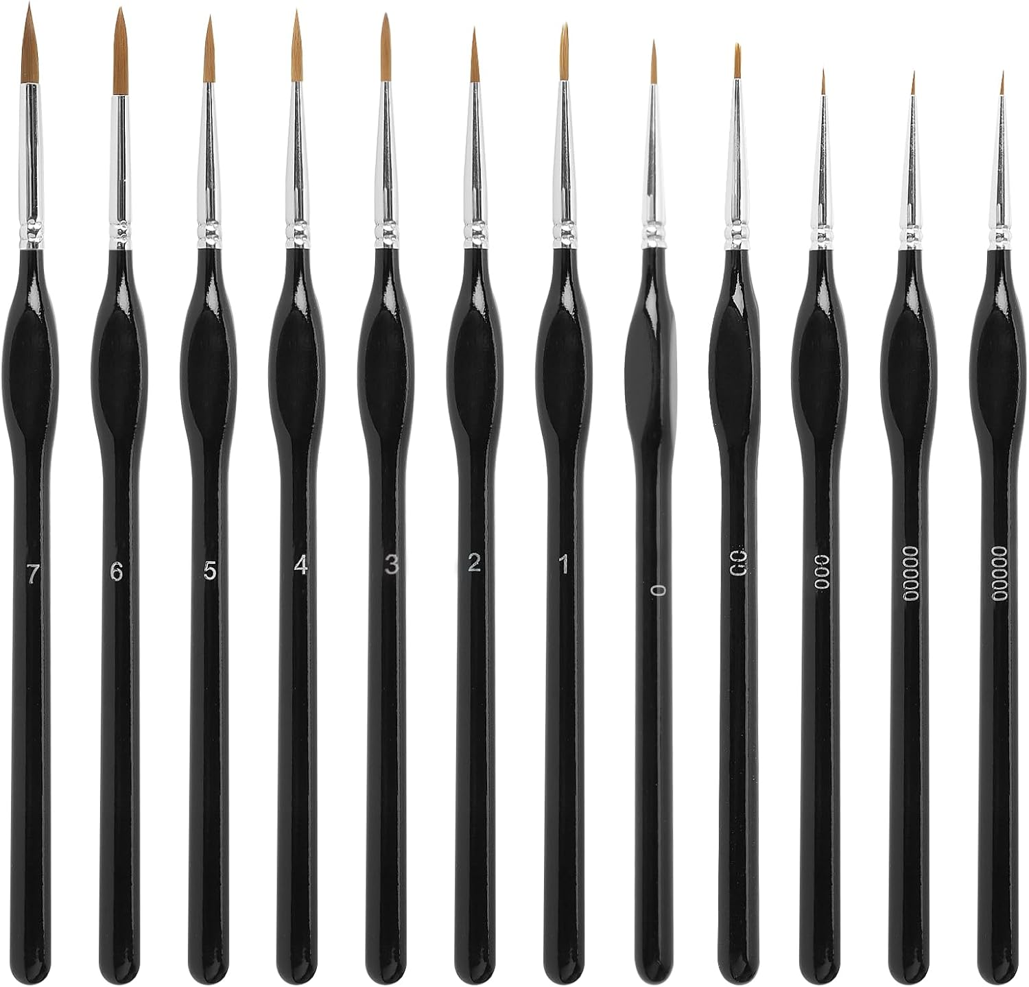 11 Pcs Detail Paint Brush Set - Professional Fine Tip Miniature Brushes for Acrylic, Watercolor & Oil Painting - Perfect for Model Kits, Nail Art & Rock Painting (Black) image number 1