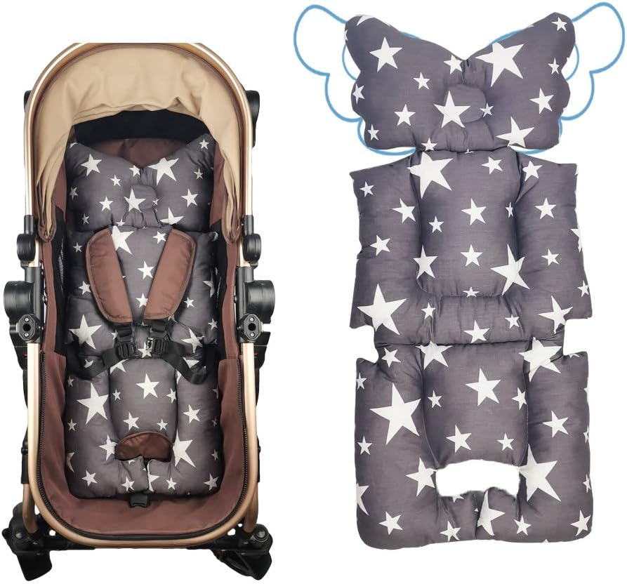 Stroller Liner Insert Thick Padding, Reversible Cotton Cushion Universal for Baby Carrier Pram,Non Slip, by Grey Star image number 3