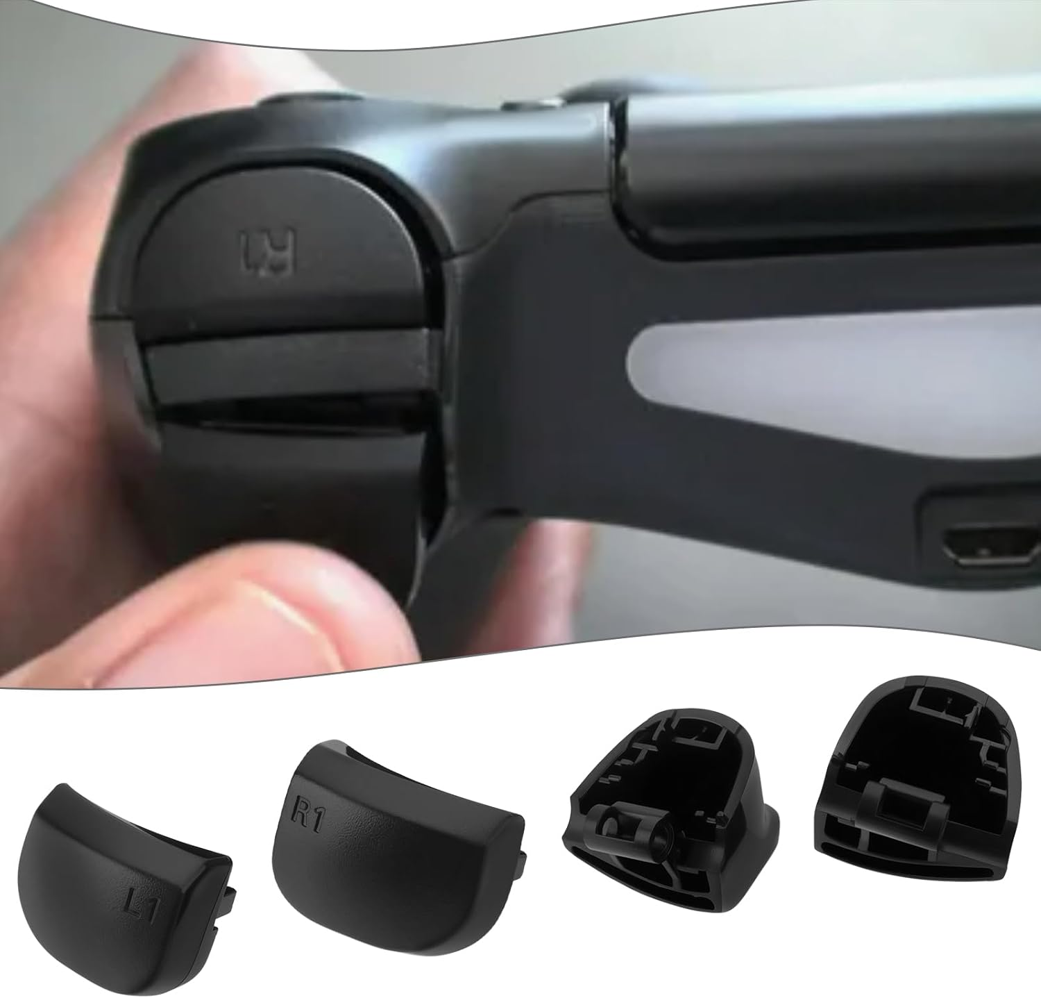 1 Set of L1 R1 L2 R2 Trigger Buttons and Springs Compatible with Playstation 5 Controller V3 (3.0) BDM-030 Black image number 4