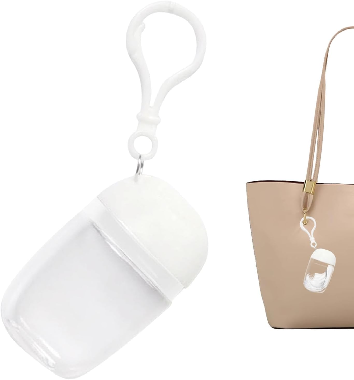 Travel Refillable Bottles, Dispenser Bottle with Keychain - 30Ml Refillable Portable Dispenser Bottles | Snap Design Empty Refillable Containers for Cleansing Lotion image number 2